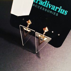 Stradivarius triangle earrings